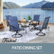 Festival Depot 5 Pieces Patio Dining Conversation Set, 4 Swivel Bistro Armrest Chair & 1 Round Metal Table with 2.04" Umbrella Hole for Deck Poolside Porch Backyard