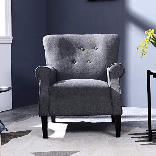 Festival Depot 2 Piece Indoor Modern Fabric Furniture Accent Arm Chair Single Sofa for Living Room Bedroom with Comfortable Seat,31.1" x 31.1" x 36.8"