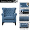 Festival Depot 1 Piece Indoor Modern Fabric Furniture Accent Arm Chair Single Sofa for Living Room Bedroom with Hand-Crafted Button Tufting Details and Thick Cushions,29.3" x 28.7" x 39.6"