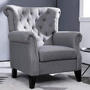 Festival Depot 1 Piece Indoor Modern Fabric Furniture Accent Arm Chair Single Sofa for Living Room Bedroom with Hand-Crafted Button Tufting Details and Thick Cushions,29.3" x 28.7" x 39.6"