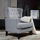 Festival Depot 1 Piece Indoor Modern Fabric Furniture Accent Arm Chair Single Sofa for Living Room Bedroom with Hand-Crafted Button Tufting Details and Thick Cushion, 32.3" x 31.5" x 39.4"