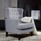 Festival Depot 1 Piece Indoor Modern Fabric Furniture Accent Arm Chair Single Sofa for Living Room Bedroom with Hand-Crafted Button Tufting Details and Thick Cushion, 32.3" x 31.5" x 39.4"