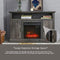 Festival Depot 43" Wide TV Stand with Electric Fireplace Console for TVs up to 55" for Living Room (43inch Dark Grey)
