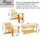 Charming 4 Piece Wooden Adirondack Patio Set with Loveseat and Coffee Table