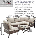 Festival Depot 6 Pieces Patio Conversation Set Outdoor Furniture Sectional Corner Sofa with All-Weather Brown PE Rattan Wicker Back Chair, Ottoman and Thick Soft Removable Couch Cushions