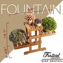 Festival Depot 3-Tier Outdoor Wooden Plant Stand Flower Pot Holder Shelf Indoor Plant Display Rack for Patio Deck Lawn
