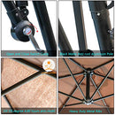 Festival Depot Outdoor Patio Umbrella Offset Cantilever Hanging Sun Umbrella with Hand Crank and Water Base/Stand for Pool Porch Deck Market Lawn