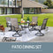 Festival Depot 5 Pieces Patio Dining Conversation Set, 4 Swivel Bistro Armrest Chair & 1 Round Metal Table with 2.04" Umbrella Hole for Deck Poolside Porch Backyard