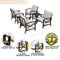 Festival Depot 6 Pieces Outdoor Furniture Patio Conversation Set All-Weather Metal Armchair Sofa Chairs with Seat and Back Cushions Side Coffee Tables