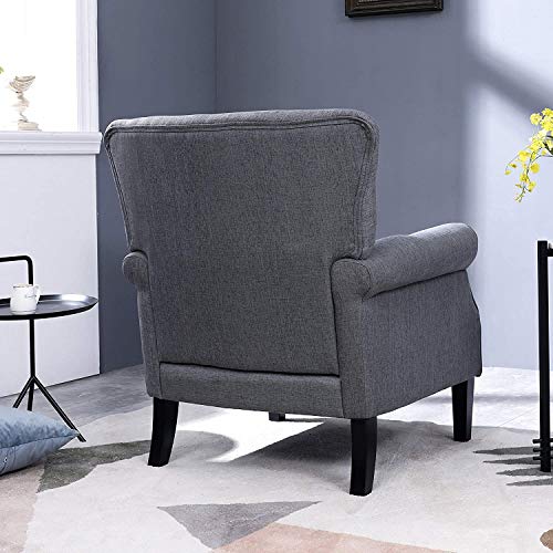 Festival Depot 2 Piece Indoor Modern Fabric Furniture Accent Arm Chair Single Sofa for Living Room Bedroom with Comfortable Seat,31.1" x 31.1" x 36.8"