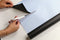 Self-Adhesive Wall Blackboard Sticker Chalkboard Decal Wall Sticker with 5 Colored Chalk - Blackboard Contact Paper Vinyl Measures 17.7" X 78.7" - Black