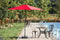 Festival Depot 9Ft Round Patio Umbrella Outdoor Market Table Umbrella with Hand Crank Open System Without Base or Stand for Deck Porch Pool Balcony