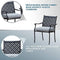 Festival Depot 5 Piece Patio Furniture Set 4 Outdoor Wrought Iron Dining Chairs with Thick Seat Cushions and Square Metal Table with 2.16" Umbrella Hole for Garden Yard Deck