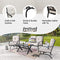 Festival Depot 4 pc Conversation Set Patio Outdoor ArmChairs Loveseat Set with Coffee Table Fabric Metal Frame Furniture Garden Bistro Seating Thick Soft Cushions
