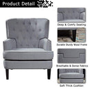 Festival Depot 1 Piece Indoor Modern Fabric Furniture Accent Arm Chair Single Sofa for Living Room Bedroom with Hand-Crafted Button Tufting Details and Thick Cushion, 32.3" x 31.5" x 39.4"