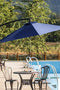 Festival Depot Outdoor Patio Umbrella Offset Cantilever Hanging Sun Umbrella with Hand Crank and Water Base/Stand for Pool Porch Deck Market Lawn