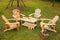 Festival Depot 5 Pieces Patio Set Wood Adirondack Chairs and Coffee Table Outdoor Conversation Set for Lawn Deck Backyard