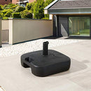 Festival Depot Umbrella Base Outdoor Patio Base 43 LB Weight Water Filled Stand Square Plastic Holder Matching Table Market Umbrella Suit Dia 1.57" for Outside Deck Garden Lawn, Black