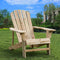 Rustic Natural Finish Wooden Adirondack Chair for Outdoor Seating Comfort