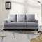 Festival Depot 1 Piece Indoor Modern Fabric Furniture Rivet Edge Armrest 3-Seat Sofa Couch for Living Room Bedroom with Comfortable Seat, 74.8" x 31.5" x 30.7"