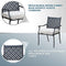 Festival Depot 5 Piece Patio Furniture Set 4 Outdoor Wrought Iron Dining Chairs with Thick Seat Cushions and Square Metal Table with 2.16" Umbrella Hole for Garden Yard Deck