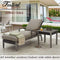 Festival Depot Patio Side Table Metal Bistro Table in Square Shape with Rattan Wicker Outdoor Furniture for Porch Deck Grey (22.5"x22.5"x21.9"H)