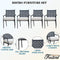 Festival Depot 5 Piece Outdoor Dining Set Wrought Iron Patio Metal with 4 Armchair Include Cushions and Round Black Table with 2.04" Umbrella Hole for Deck Lawn Garden Poolside Backyard (Beige)