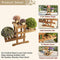 Festival Depot 3-Tier Outdoor Wooden Plant Stand Flower Pot Holder Shelf Indoor Plant Display Rack for Patio Deck Lawn