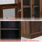 Festival Depot 43" Wide TV Stand with Electric Fireplace Console for TVs up to 55",for Living Room (43inch Espresso)