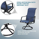 Festival Depot 5 Pieces Patio Dining Conversation Set, 4 Swivel Bistro Armrest Chair & 1 Round Metal Table with 2.04" Umbrella Hole for Deck Poolside Porch Backyard
