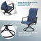 Festival Depot 5 Pieces Patio Dining Conversation Set, 4 Swivel Bistro Armrest Chair & 1 Round Metal Table with 2.04" Umbrella Hole for Deck Poolside Porch Backyard