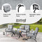 Festival Depot 4 pc Conversation Set Patio Outdoor ArmChairs Loveseat Set with Coffee Table Fabric Metal Frame Furniture Garden Bistro Seating Thick Soft Cushions