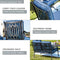 Festival Depot 4 pc Conversation Set Patio Outdoor ArmChairs Loveseat Set with Coffee Table Fabric Metal Frame Furniture Garden Bistro Seating Thick Soft Cushions