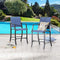 Elevated Comfort Patio Outdoor Bar Stool Dining Chair with High Textilene Backs Metal Frame