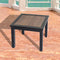 Festival Depot Metal Outdoor Furniture Side End Coffee Table Patio Bistro Square Dining Table Top with Steel Legs Black