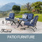 Festival Depot 4 pc Conversation Set Patio Outdoor ArmChairs Loveseat Set with Coffee Table Fabric Metal Frame Furniture Garden Bistro Seating Thick Soft Cushions
