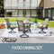 Festival Depot 5 Pieces Patio Dining Conversation Set, 4 Swivel Bistro Armrest Chair & 1 Round Metal Table with 2.04" Umbrella Hole for Deck Poolside Porch Backyard