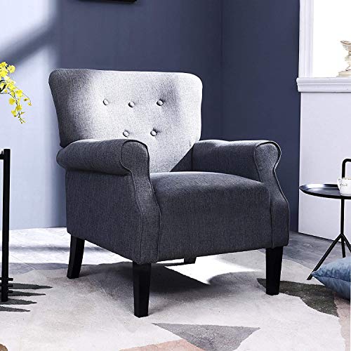 Festival Depot 2 Piece Indoor Modern Fabric Furniture Accent Arm Chair Single Sofa for Living Room Bedroom with Comfortable Seat,31.1" x 31.1" x 36.8"