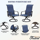 Festival Depot 2 Pcs Bistro Outdoor Patio Dining 360¡Swivel Chairs Furniture Armrest Chairs for Deck Garden Pool