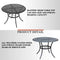 Festival Depot 5 Pieces Patio Dining Conversation Set, 4 Swivel Bistro Armrest Chair & 1 Round Metal Table with 2.04" Umbrella Hole for Deck Poolside Porch Backyard