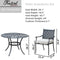 Festival Depot 5 Piece Outdoor Dining Set Wrought Iron Patio Metal with 4 Armchair Include Cushions and Round Black Table with 2.04" Umbrella Hole for Deck Lawn Garden Poolside Backyard (Beige)