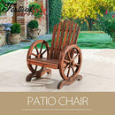 Festival Depot Outdoor Patio Furniture Wagon Adirondack Chair with Wheel Armrest Outside Seating Wooden Armchair for Garden Lawn Porch Backyard Poolside