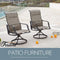 Festival Depot 2 PC Patio Dining Chairs High Back Swivel Chairs with Textilene Fabric and Curved Armrest Outdoor Furniture for Deck Garden Pool (Grey)