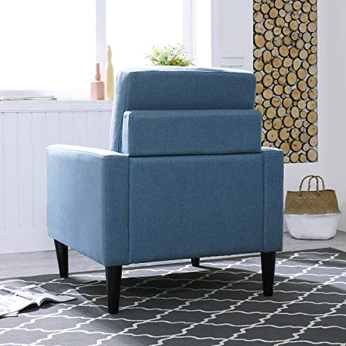 Festival Depot 1 Piece Indoor Modern Fabric Furniture Accent Arm Chair Single Sofa for Living Room Bedroom with Hand-Crafted Button Tufting Details and Deep Seat,30.7" x 30.7" x 35"