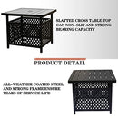 Festival Depot 21" Patio Outdoor Steel Side Table Stand with 1.6" Umbrella Hole Base Bistro Garden Pool Coffee (21.8"x 21.8"x 18.5")