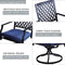 Festival Depot Patio Dining Set 5-Piece Outdoor Metal Furniture Set, 4 Swivel Chairs and 1 Square Dining Table with 1.61" Umbrella Hole for Porch Lawn Garden Balcony Pool Backyard, Black
