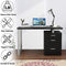Festival Depot 47.5" Home Office Desk Modern Computer Desk with Metal Frame Laptop Table with Reversible File Cabinet Including Drawers for Study Working