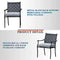 Festival Depot 5 Piece Patio Furniture Set 4 Outdoor Wrought Iron Dining Chairs with Thick Seat Cushions and Square Metal Table with 2.16" Umbrella Hole for Garden Yard Deck