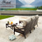 Festival Depot 5 Pieces Patio Conversation Set Outdoor Furniture Sectional Sofa with All-Weather Brown PE Rattan Wicker Back Chair, Coffee Table, Ottoman and Thick Soft Removable Couch Cushions