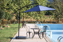 Festival Depot Outdoor Patio Umbrella Offset Cantilever Hanging Sun Umbrella with Hand Crank and Water Base/Stand for Pool Porch Deck Market Lawn